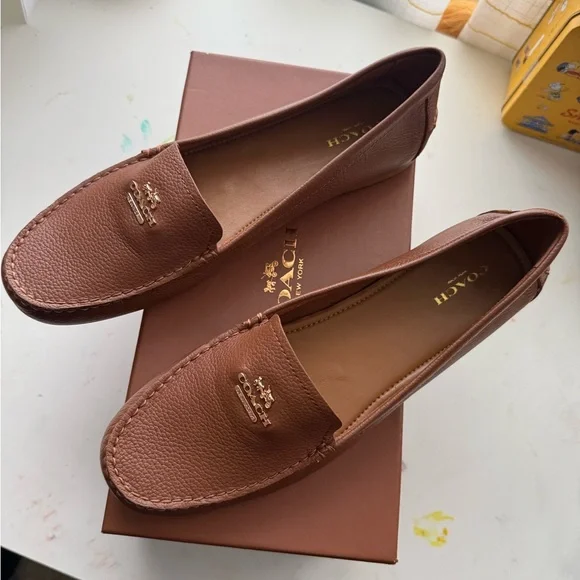 Coach Brown Leather Loafers - Picture 2 of 6